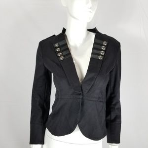 Downeast Basics Military Style Blazer Collarless